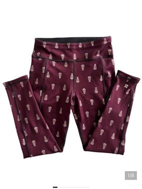 Sweaty Betty Burgundy Patterned Leggings